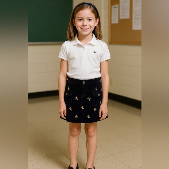 Like New Vintage KCParker/Hartstrings navy velvet  corduroy skort, 6, MSRP $39 - Picture 3 of 7